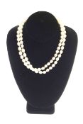 Rice shaped cultured pearl necklace