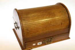 Desk top oak roll top stationery box