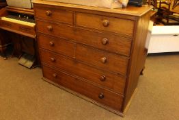 19th Century oak chest of two short above four long drawers