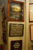 Two framed sets of horse racing cigarette cards and six sporting prints (8)