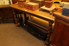 Victorian oak console table on twist legs