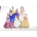 Six Coalport and four Royal Doulton figurines (10)