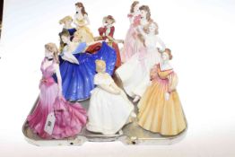 Six Coalport and four Royal Doulton figurines (10)