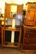 Oak hallstand and late Victorian pot cupboard (2)
