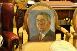 Rowlands, portrait of a bespectacled gentleman, oil on board, 43cm by 34cm,