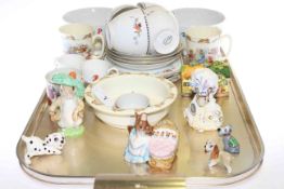 Beatrix Potter and Disney figures, Doulton Bunnykins, teaware,