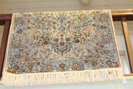 Kashmir silk rug with a floral ground 1.90 by 1.