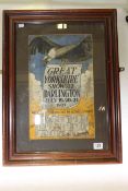 Vintage framed advert 'Great Yorkshire Show at Darlington July 19-20 & 21 1927'