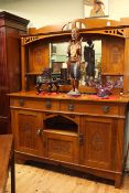 Arts and Crafts silky oak mirror back sideboard, apparently Australian,