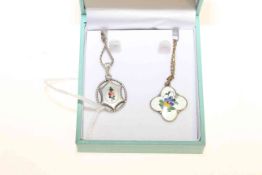 David Anderson silver and enamel pendant;
