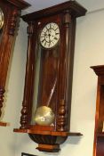 Victorian walnut cased double weight Vienna wall clock
