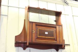 Late Victorian satinwood inlaid wall cupboard