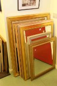 Collection of seven various framed wall mirrors