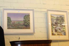 Percy Sykes, three framed landscape paintings,