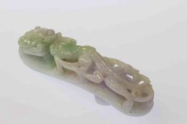 Chinese jade belt hook, 8cm,