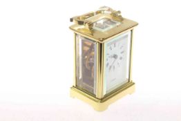 Brass cased carriage clock of good quality, English, signed H.