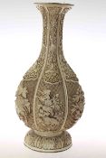 Chinese ivory coloured lacquer vase,