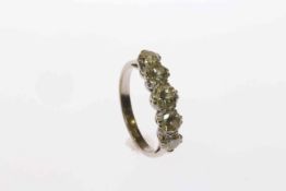 Five-stone diamond ring, stamped 18CT,