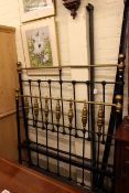Victorian black and brass 4ft bedstead