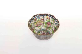 Small plique de jour bowl with flower decoration
