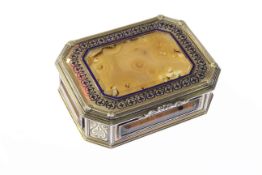 Fine Victorian silver-gilt, enamel and agate box, London 1852, maker WN,