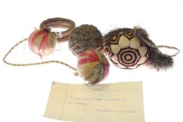 Four Maori dancing baubles and two bracelets