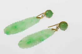 Pair of jadeite earrings,