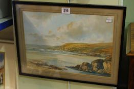 G. Trevor, Coastal Scene, watercolour, signed lower left, 24.5cm by 34.