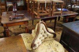 19th Century mahogany three section D-end dining table,