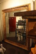 Large gilt framed bevelled mirror,