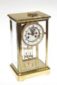 Brass four glass mantel clock, Marti movement, late 19th Century, 29.