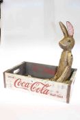 Replica Coca Cola box and wooden jointed hare (2)