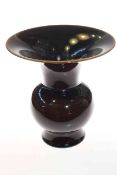 Chinese brown glazed vase, with wide rim,