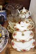 Twelve pieces Royal Albert Old Country Roses china,