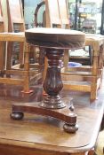 Victorian mahogany revolving piano stool with woolwork seat