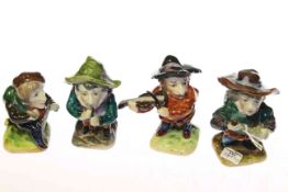 Set of four Continental porcelain models of the 'Mansion House Dwarfs' (4) each circa 9.