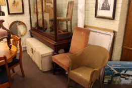 Heals oak side chair, cabriole leg high backed side chair, Lloyd Loom bedroom chair,