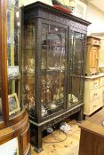 Late 19th Century mahogany Chinese Chippendale style two door china cabinet