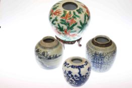Collection of four Chinese ginger jars