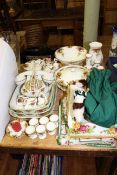 Royal Albert Old Country Roses pieces including tureen, wall clock, vases, telephone,