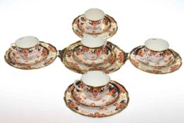 Five Royal Crown Derby trio's and cake plate