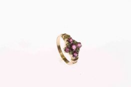 Georgian spinel and seed pearl ring,