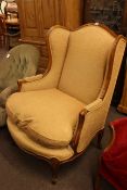 Wesley-Barrell wing armchair in mustard fabric