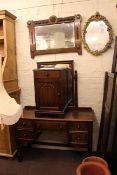 Oak dressing table, bedside cabinet,