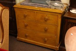 Victorian painted pine chest of two short above two long drawers