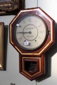 Victorian Seth Thomas drop dial wall clock, the dial painted J.R.