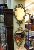 Pair 19th Century ornate giltwood framed wall mirrors