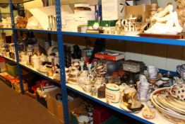 Large collection of various china including Ringtons, teawares, figures, toilet jug and bowl,