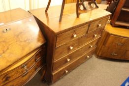 Victorian mahogany chest of two short above three long drawers