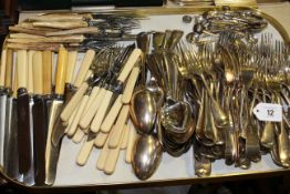 Tray lot of electro-plated flatware